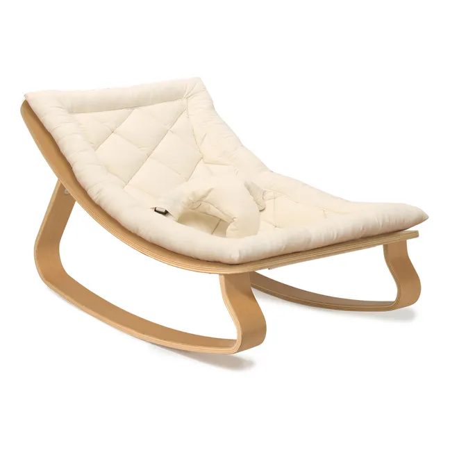 Sitzkissen aus Bio-Baumwolle für Babywippe Levo | Weiß