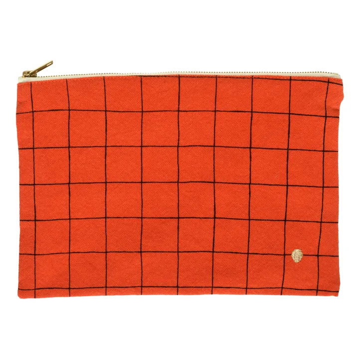 Bolso de mano de algodón orgánico Oscar | Rojo Bermellón- Imagen del producto n°0