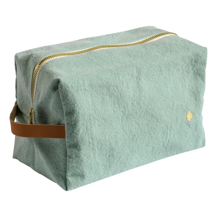 Estuche cube Iona de algodón orgánico | Verde Celedón- Imagen del producto n°0