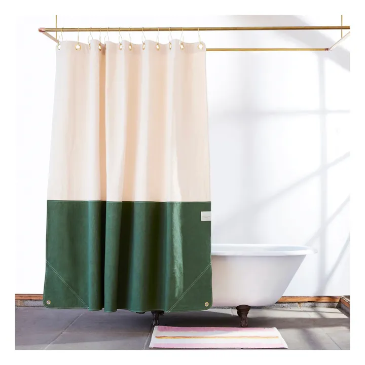 Tenda per doccia The Orient, in cotone biologico | Verde scuro- Immagine del prodotto n°0