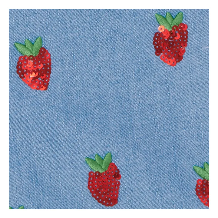 Organic Cotton Strawberry Overalls | Denim- Product image n°1