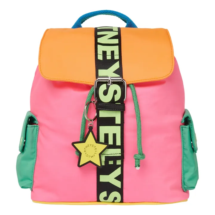 Recycled Polyamide Colourblock Backpack | Pink- Product image n°0