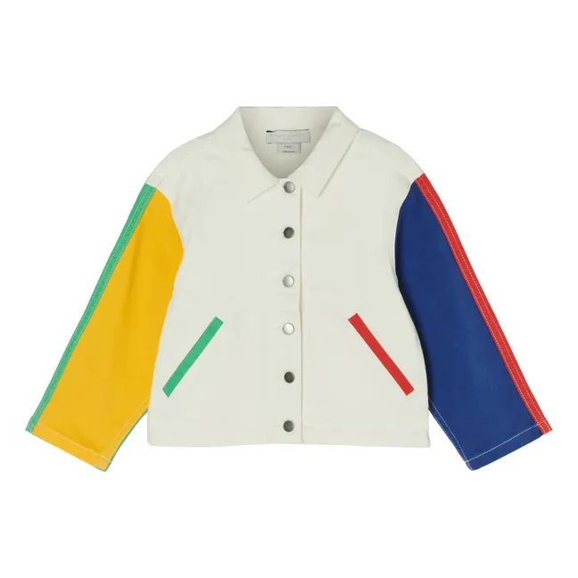 Organic Cotton Colourblock Jacket | White