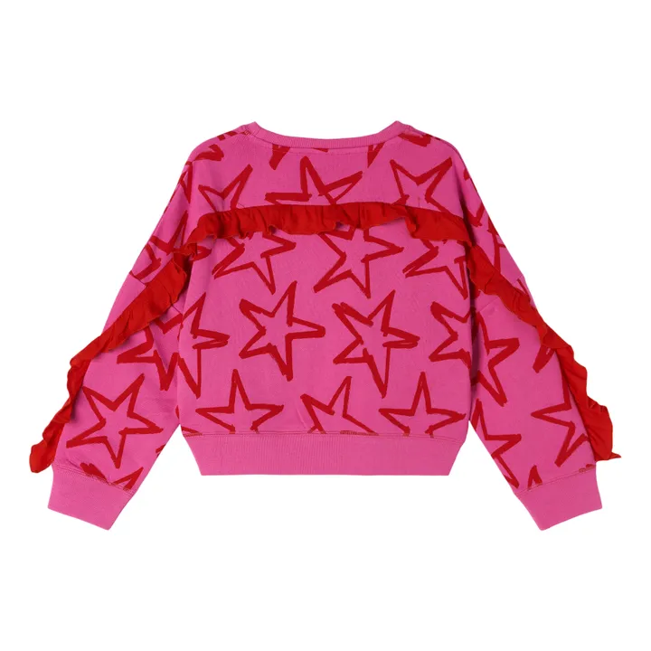 Organic Cotton Fringed Star Sweatshirt | Pink- Product image n°1