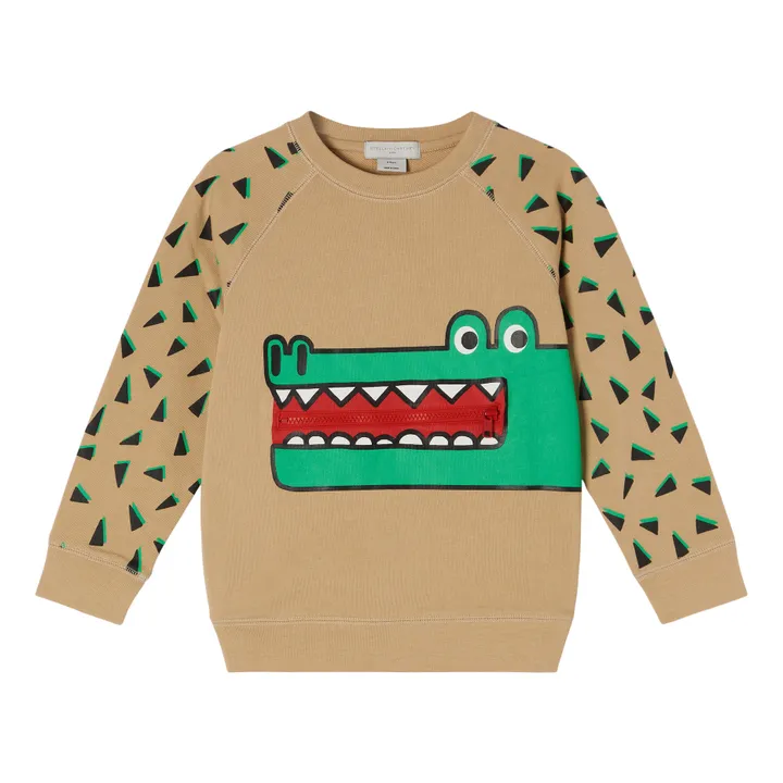 Organic Cotton Crocodile Sweatshirt | Caramel- Product image n°0