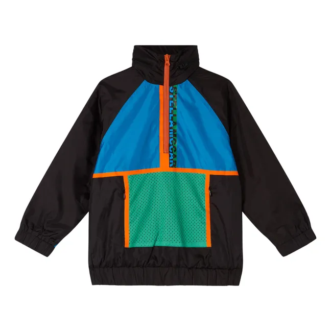 Felpa Colorblock con zip, in tessuto riciclato - Collezione Active Wear  | Nero