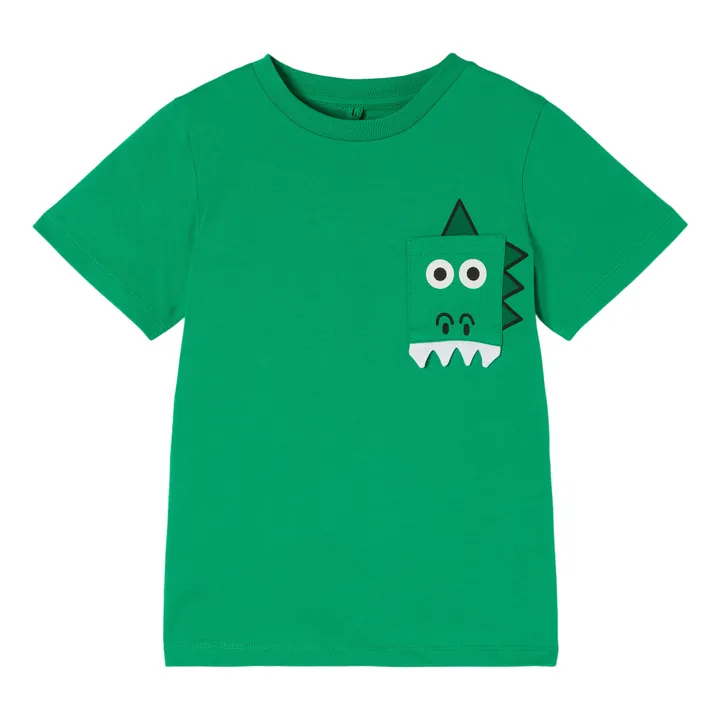 Organic Cotton Crocodile Pocket T-shirt | Green- Product image n°0