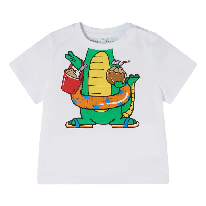 T-Shirt Krokodil mit Knöpfen aus Bio-Baumwolle | Weiß- Produktbild Nr. 0