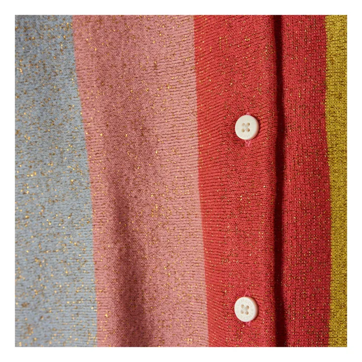 Cárdigan de rayas de algodón orgánico | Rosa- Imagen del producto n°1