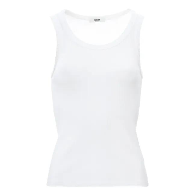 Camiseta de tirantes Poppy de algodón orgánico | Blanco