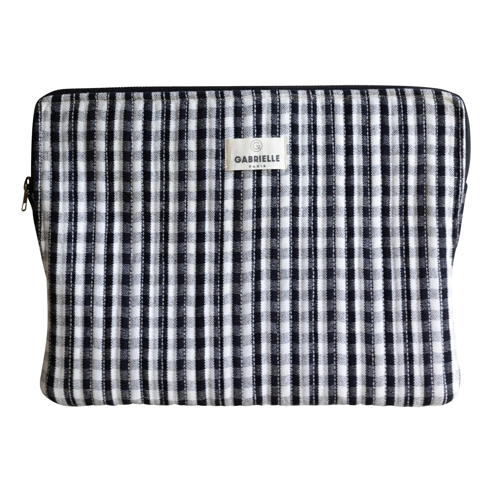 Pochette ordinateur Vichy | Noir- Image produit n°0