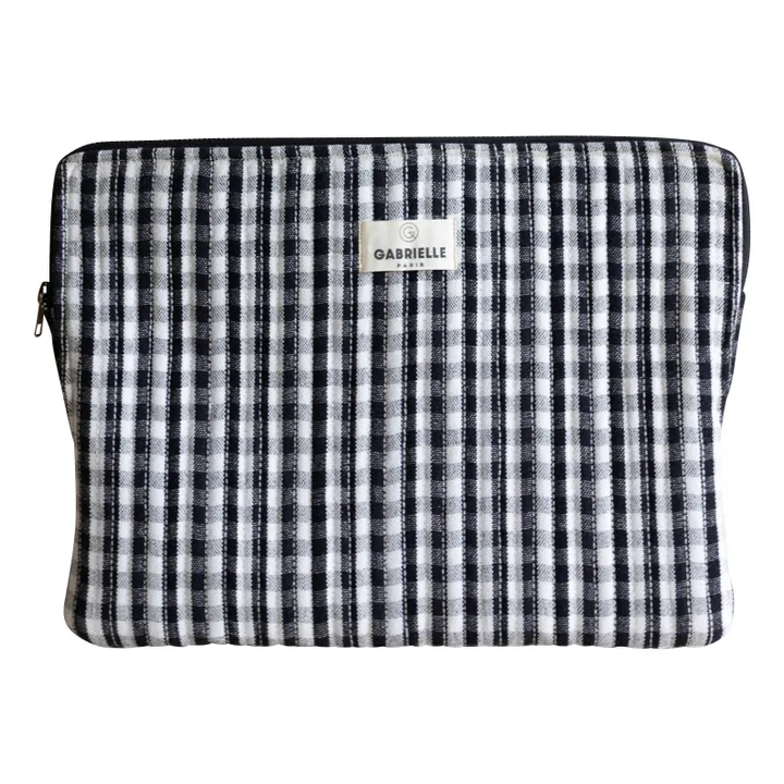 Pochette ordinateur Vichy | Noir- Image produit n°0