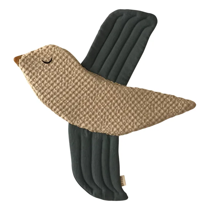 Pájaro decorativo de lino | Azul- Imagen del producto n°0
