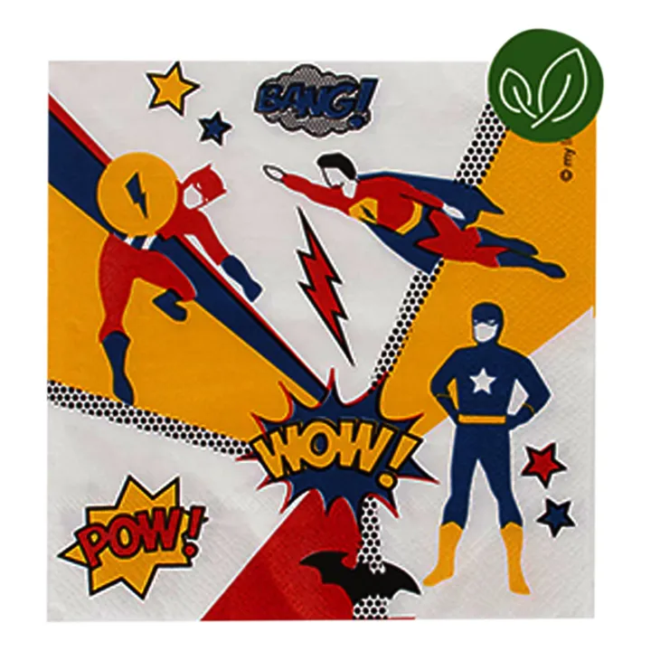Servilletas de papel Superhéroes - Lote de 20- Imagen del producto n°0