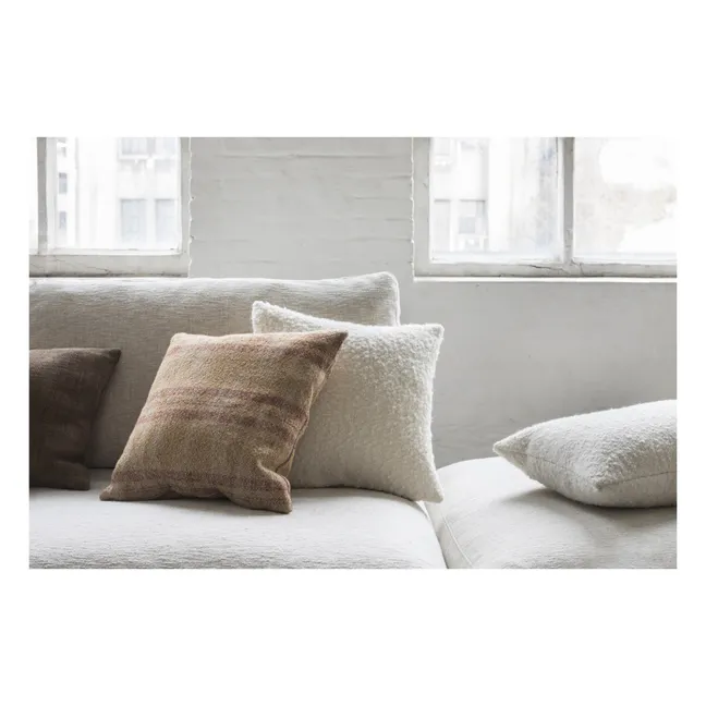 Coussin à rayures en lin | Ocre