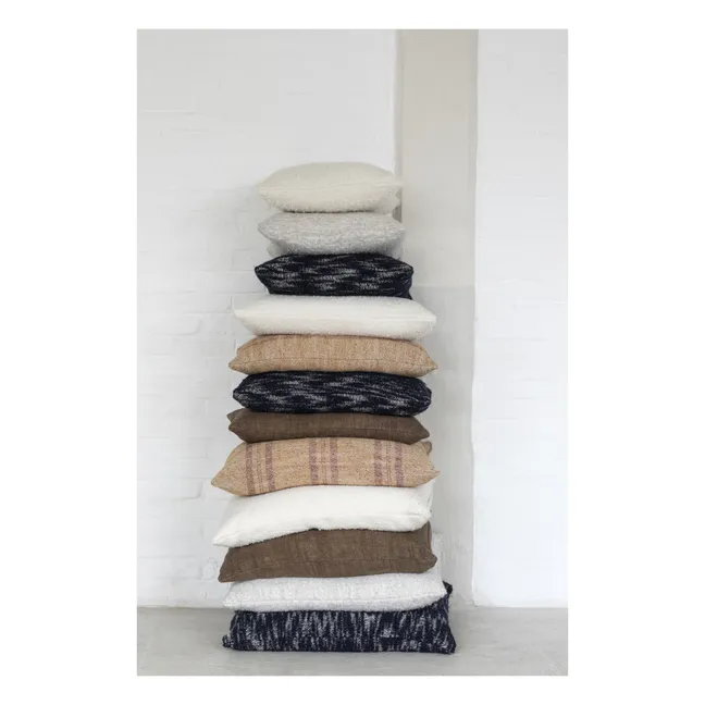 Coussin à rayures en lin | Ocre