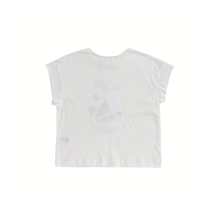 Flora Slub Cotton T-shirt | White- Product image n°4