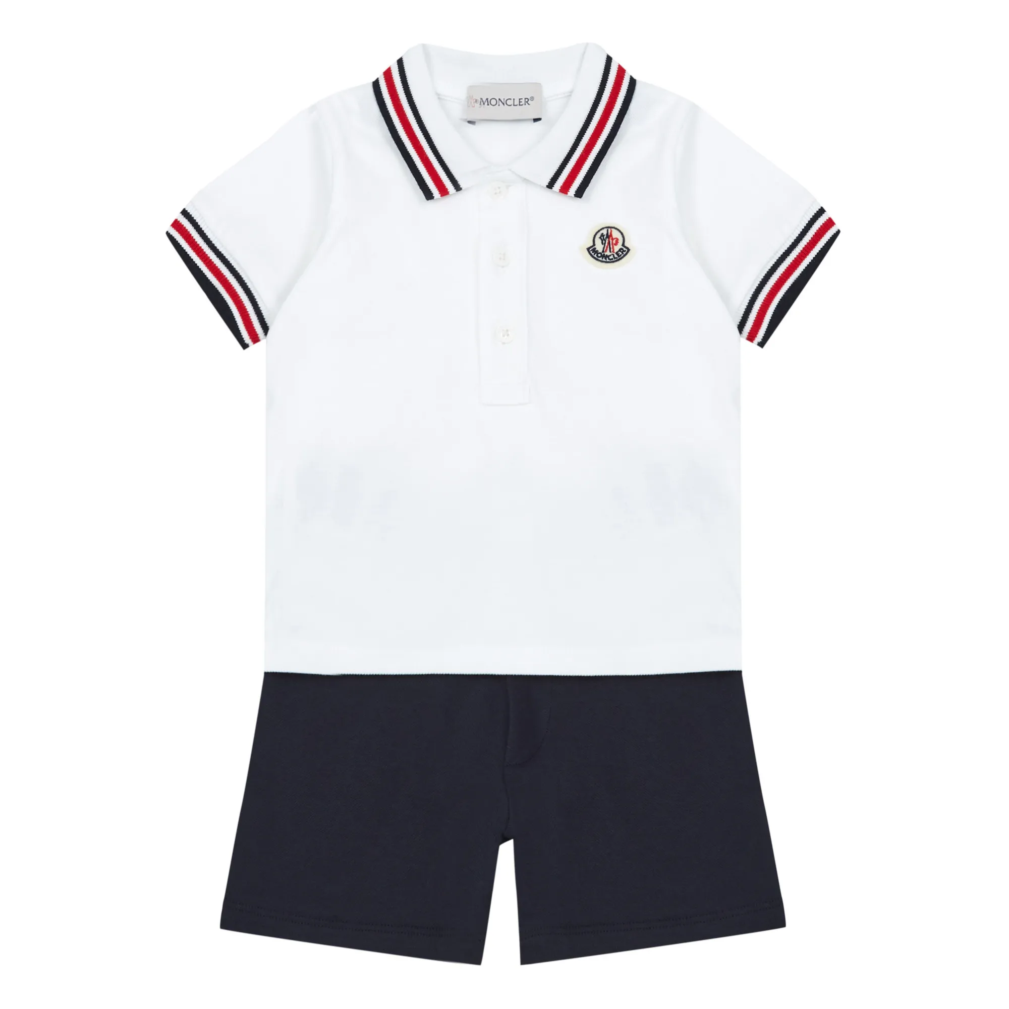 Moncler Polo Shirt Short Set Navy blue Smallable