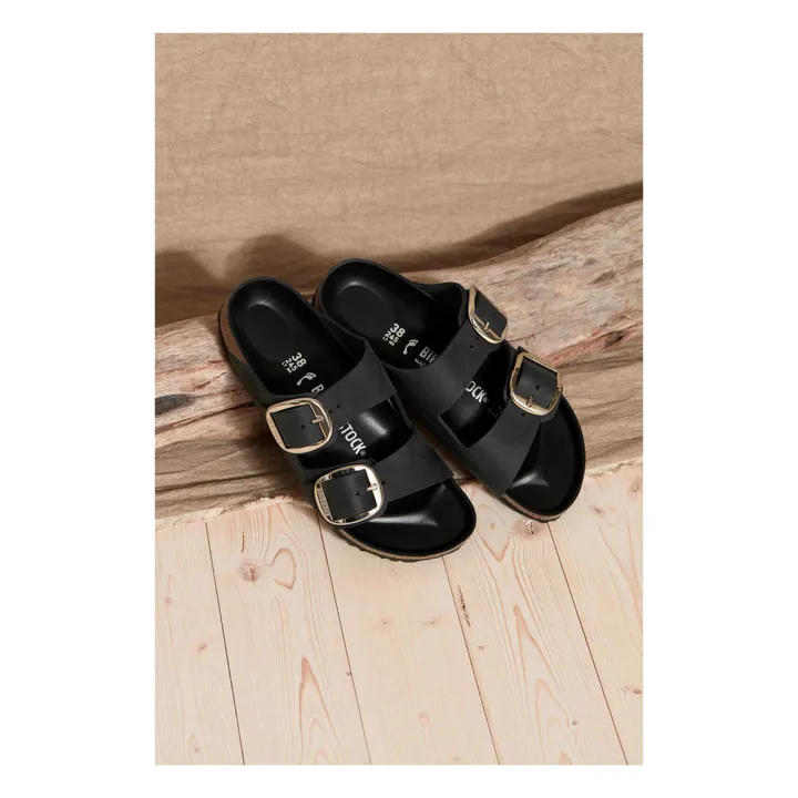 Arizona Big Buckle Oiled Leather Sandals - Adult Collection  | Black- Product image n°1