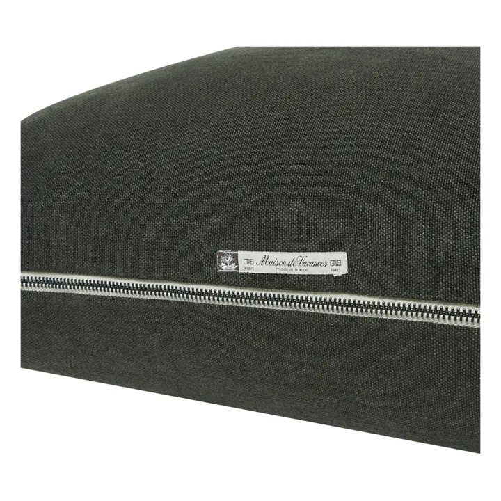 Cojín Vice versa black line de lino lavado stone washed | Asphalte- Imagen del producto n°1