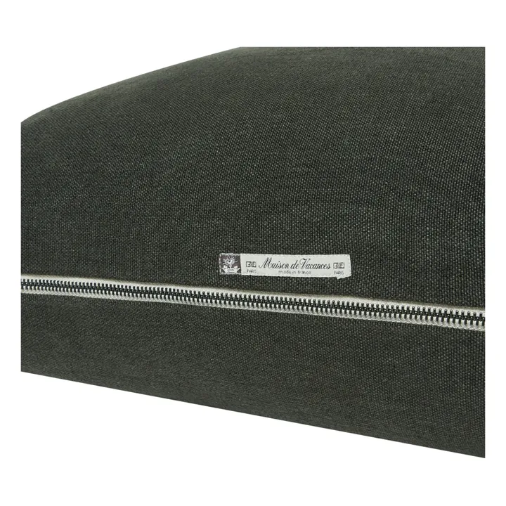 Coussin Vice versa black line en lin lavé stone washed | Asphalte- Image produit n°1
