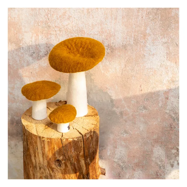 Decorative Felt Mushroom | Gold