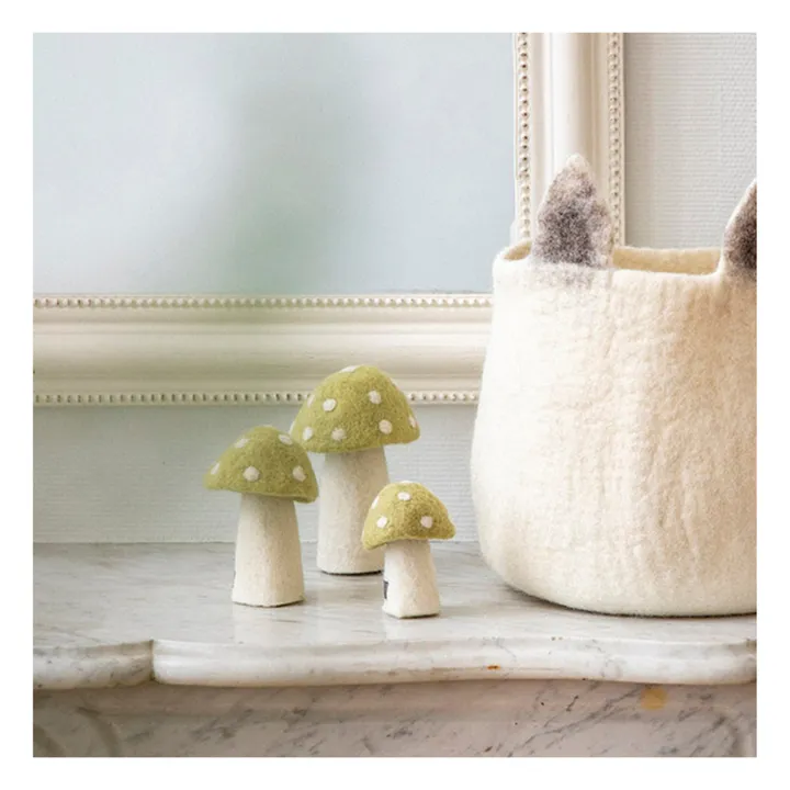 Champignon Dotty décoratif en feutre | Vert Tilleul- Image produit n°1