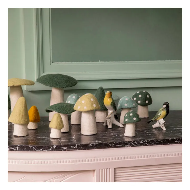 Dotty Decorative Felt Mushroom | Dark green- Product image n°1