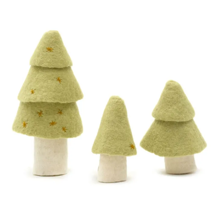 Decorative Felt Pine Trees - Set of 3 | Willow Green- Product image n°0