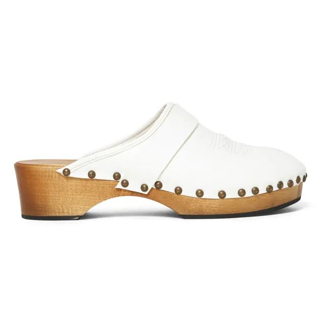 Ines Leather Clogs | White