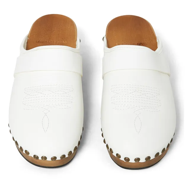 Ines Leather Clogs | White