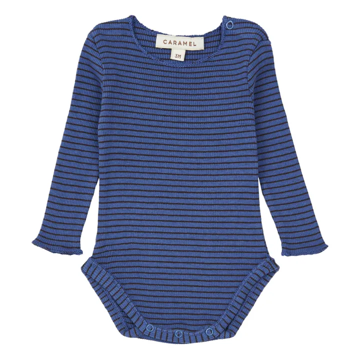 Syagrus Striped Baby Bodysuit | Blue- Product image n°0