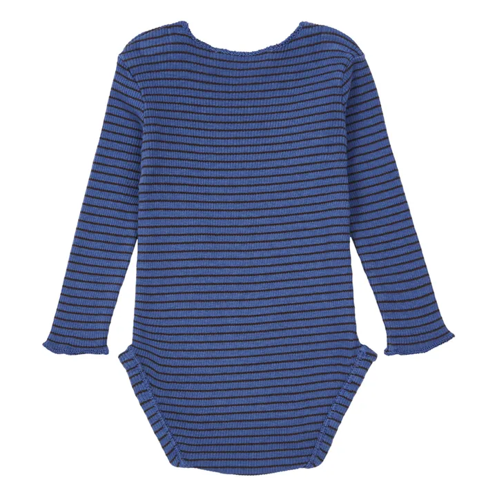 Syagrus Striped Baby Bodysuit | Blue- Product image n°1