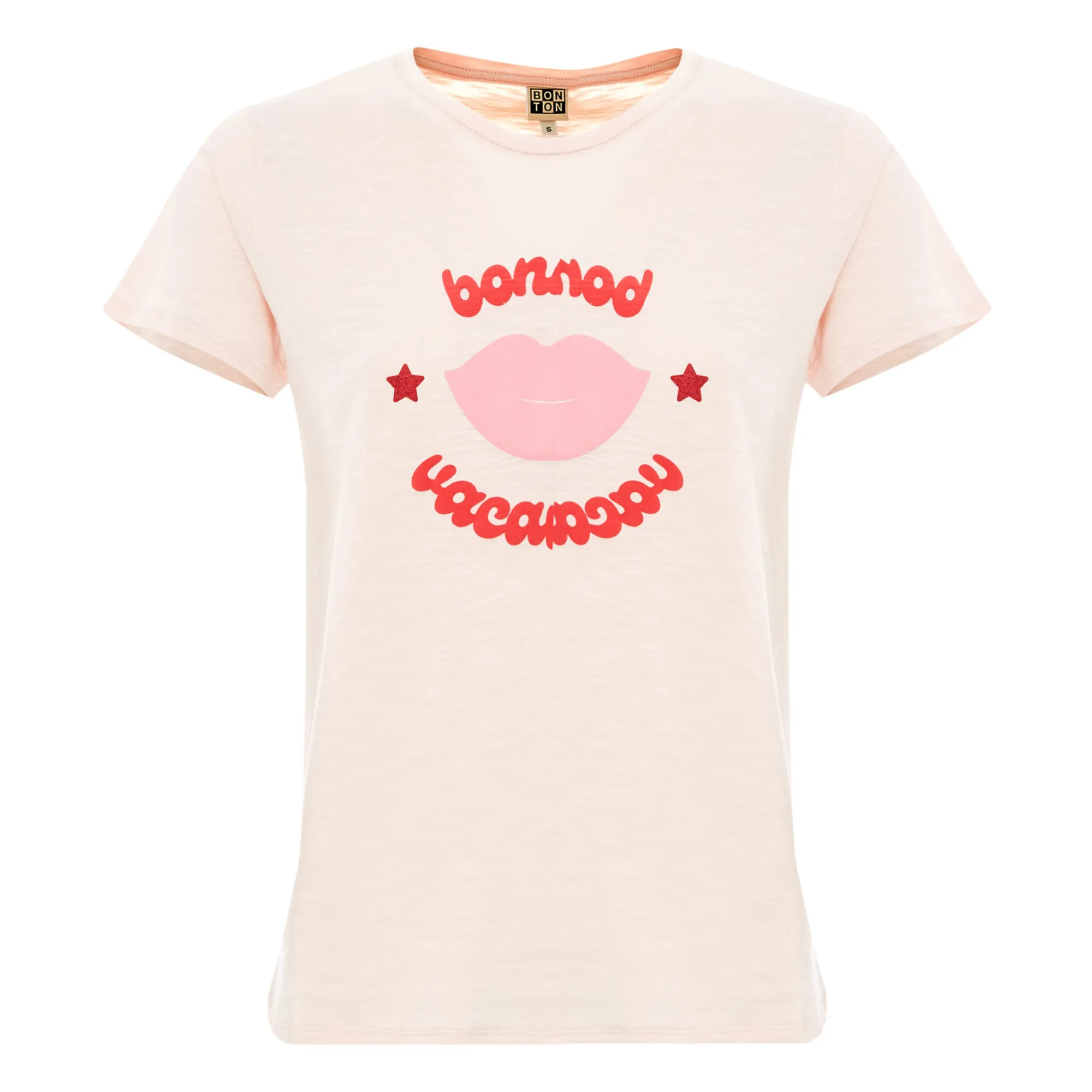 Bonton Women's Pale Pink Vacances Organic Cotton T-Shirt - ’S Collection