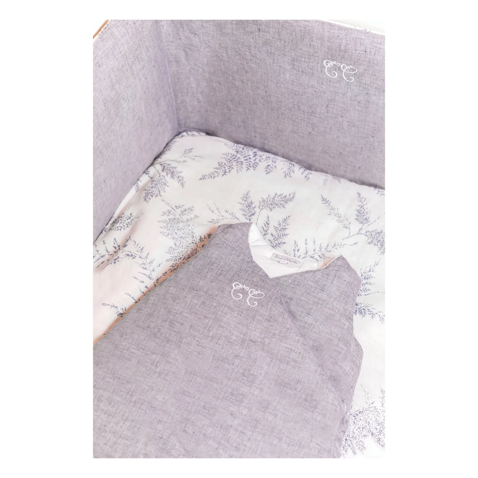 Tour de lit Feuillage | Gris- Image produit n°3