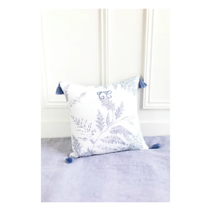 Foliage Cushion | Navy blue- Product image n°1
