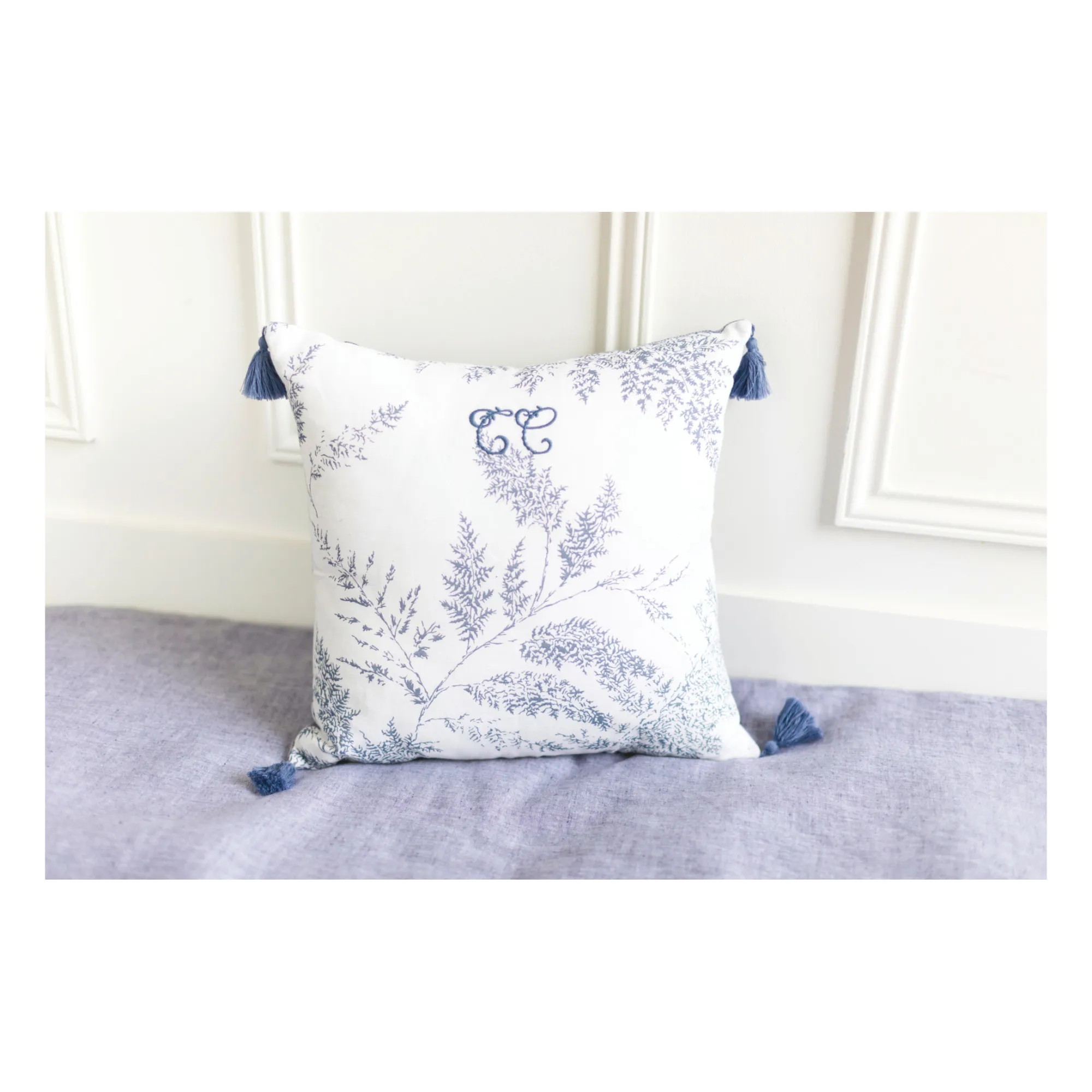 Coussin Feuillage | Bleu marine- Image produit n°3