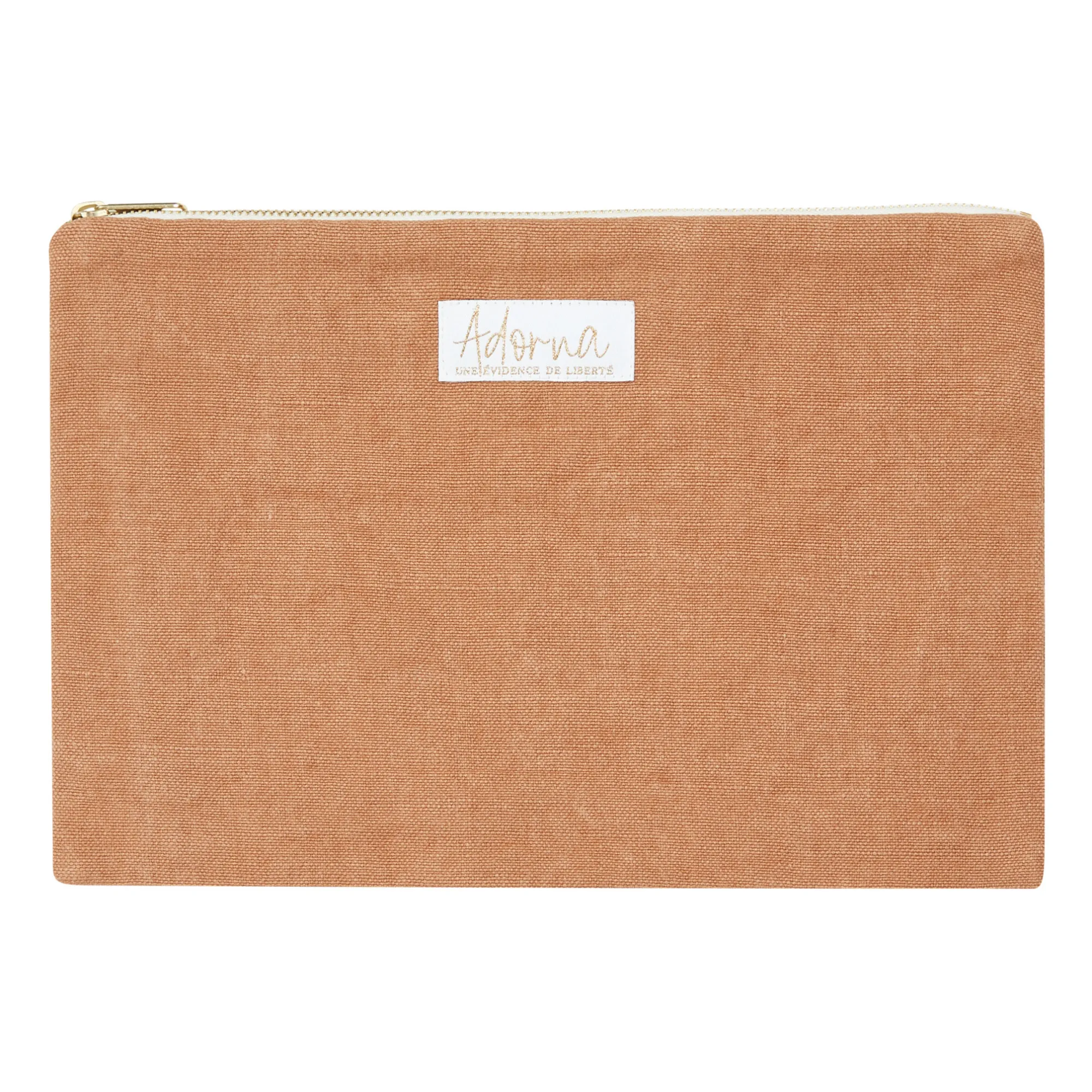 Adorna Terracotta Julie Linen Clutch Bag