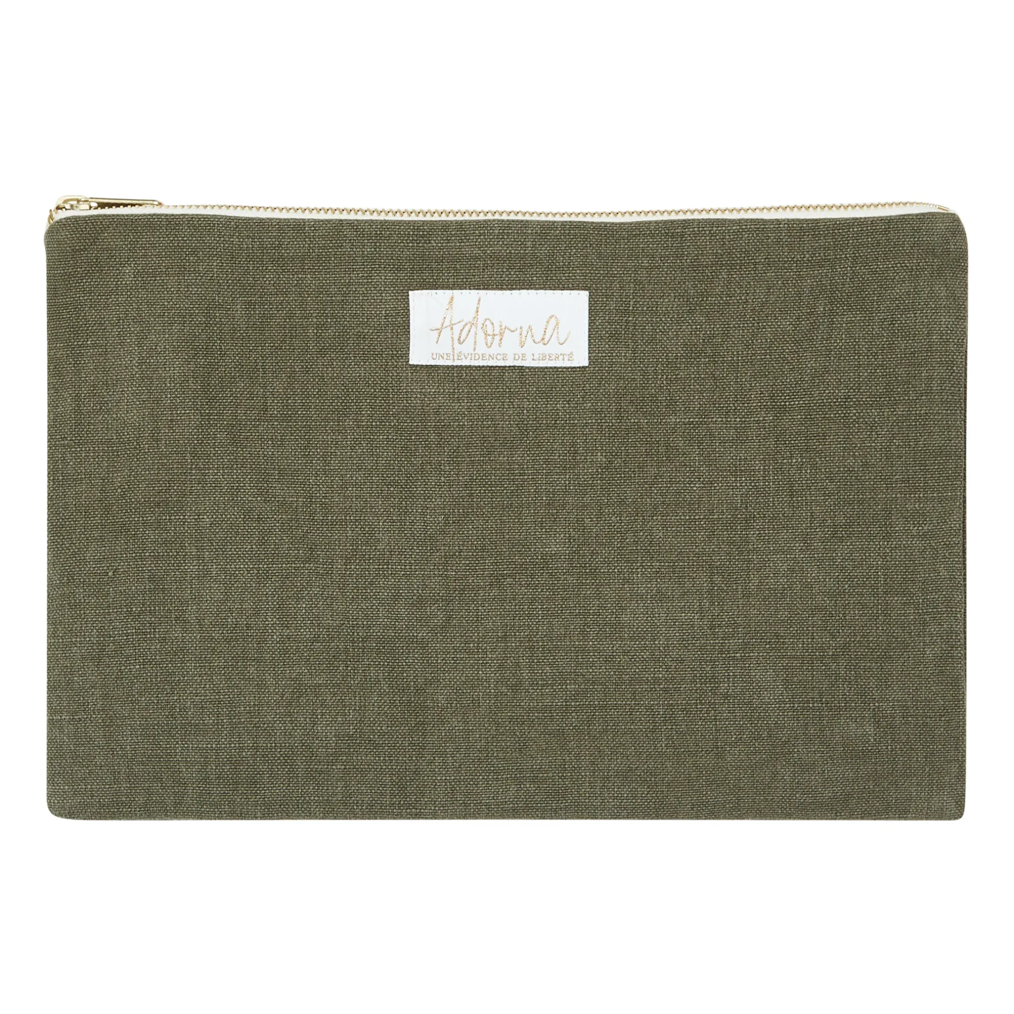 Adorna Khaki Julie Linen Clutch Bag