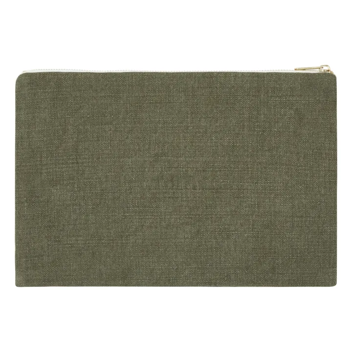 Pochette en lin | Vert kaki- Image produit n°2