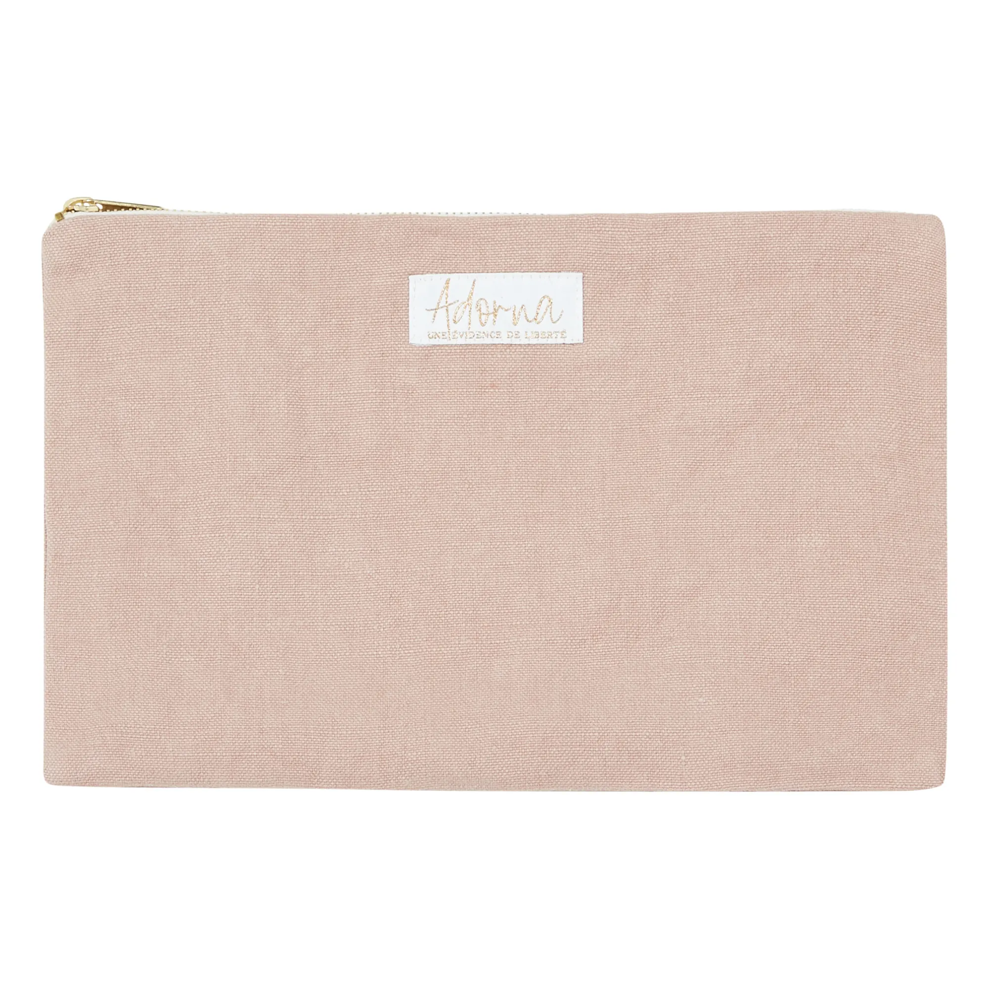 Pochette en lin | Rose poudré- Image produit n°0