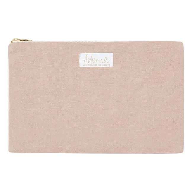 Pochette, in lino | Rose poudré