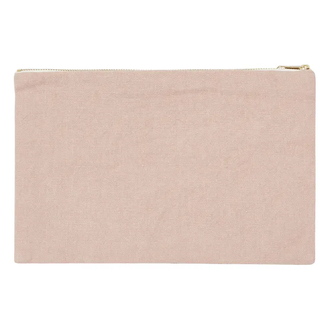 Pochette, in lino | Rose poudré