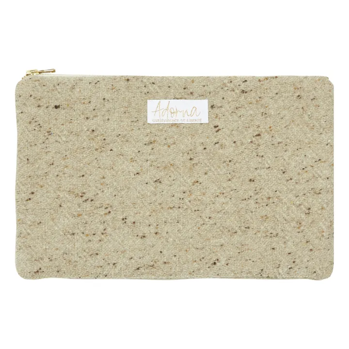 Wool and Linen Pouch | Heather beige- Product image n°0