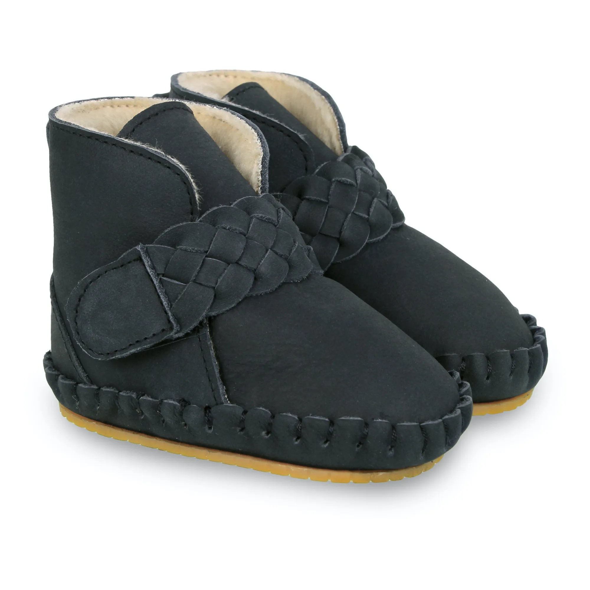 Donsje Navy Blue Fur-Lined Booties