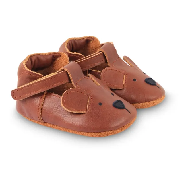 Spark Leather Slippers | Camel