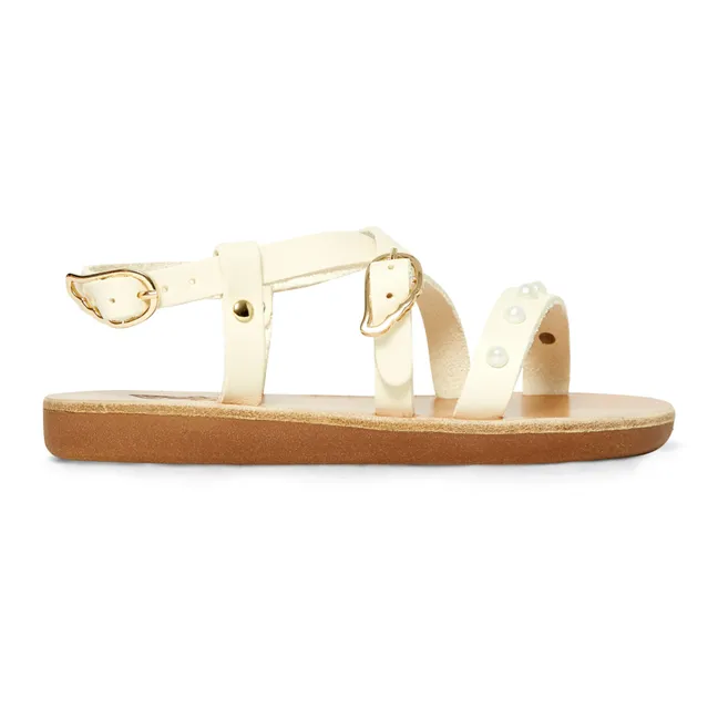Little Maria Bead Sandals | White