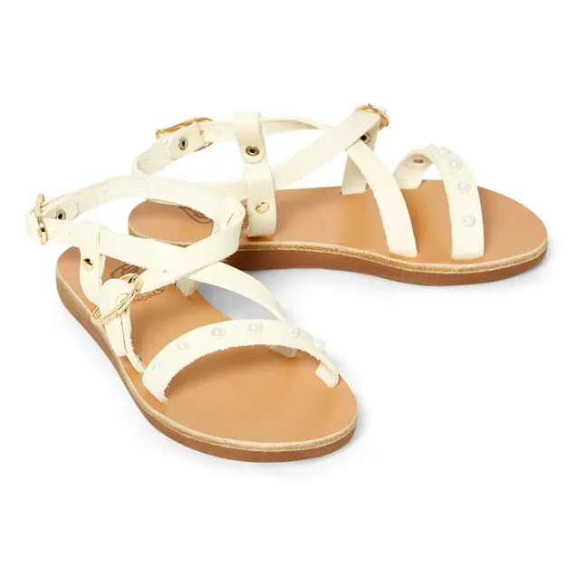 Little Maria Bead Sandals | White