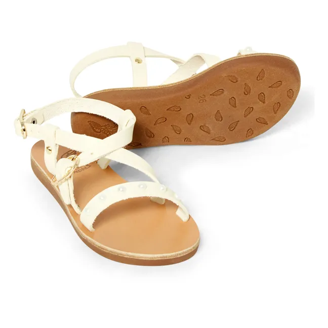 Little Maria Bead Sandals | White