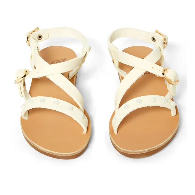 Little Maria Bead Sandals | White